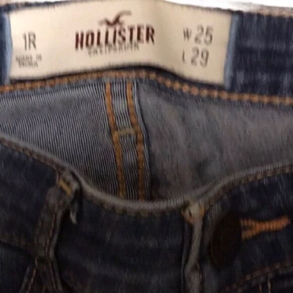 Hollister Distressed Ripped Blue Jeans Waist 25 1R - Picture 7 of 9